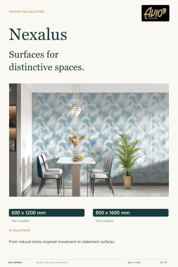 Porcelain tile collections catalogue cover